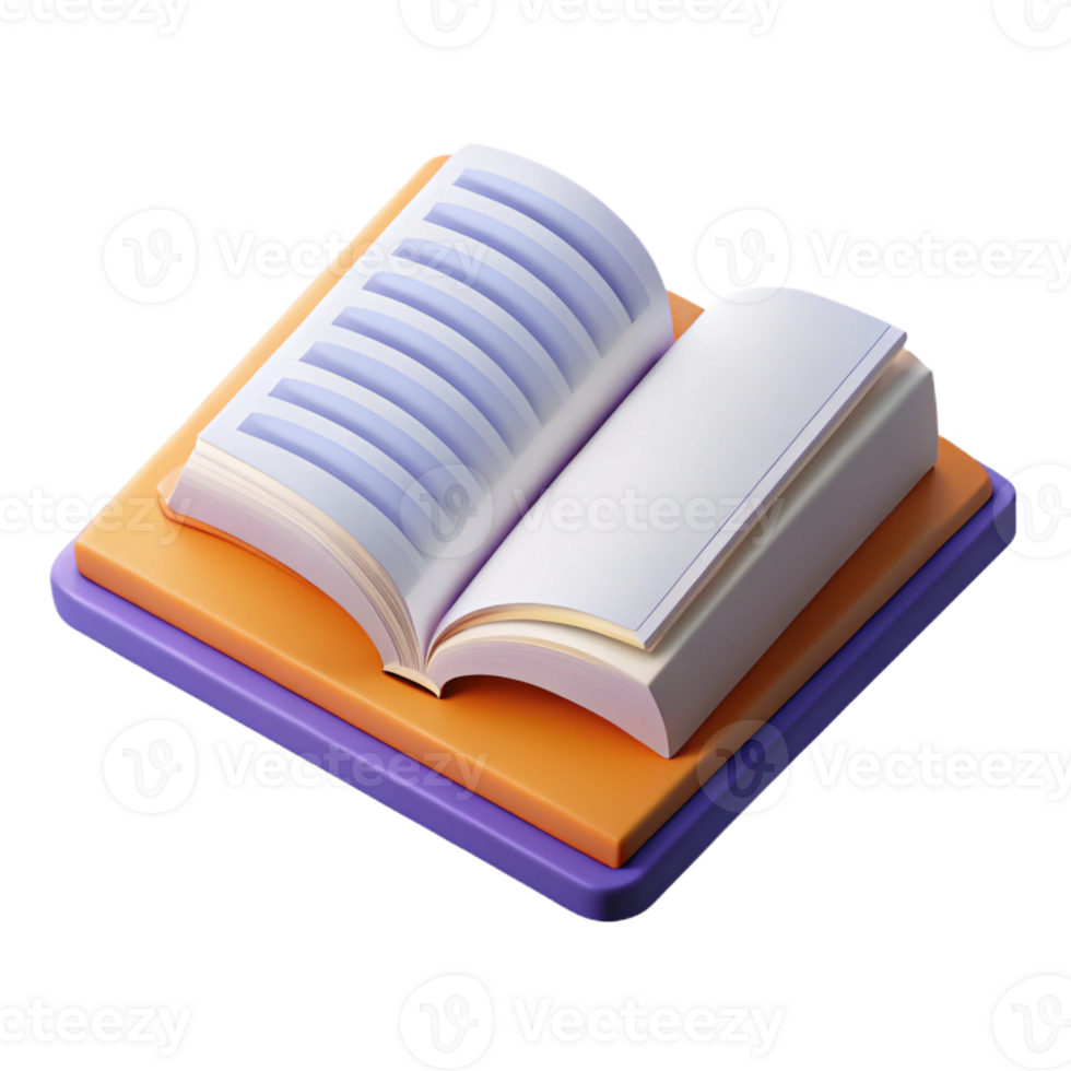 sought-after urban Scalable isometric open book with single-weight stroke and white pages with Scalable Design. high resolution png