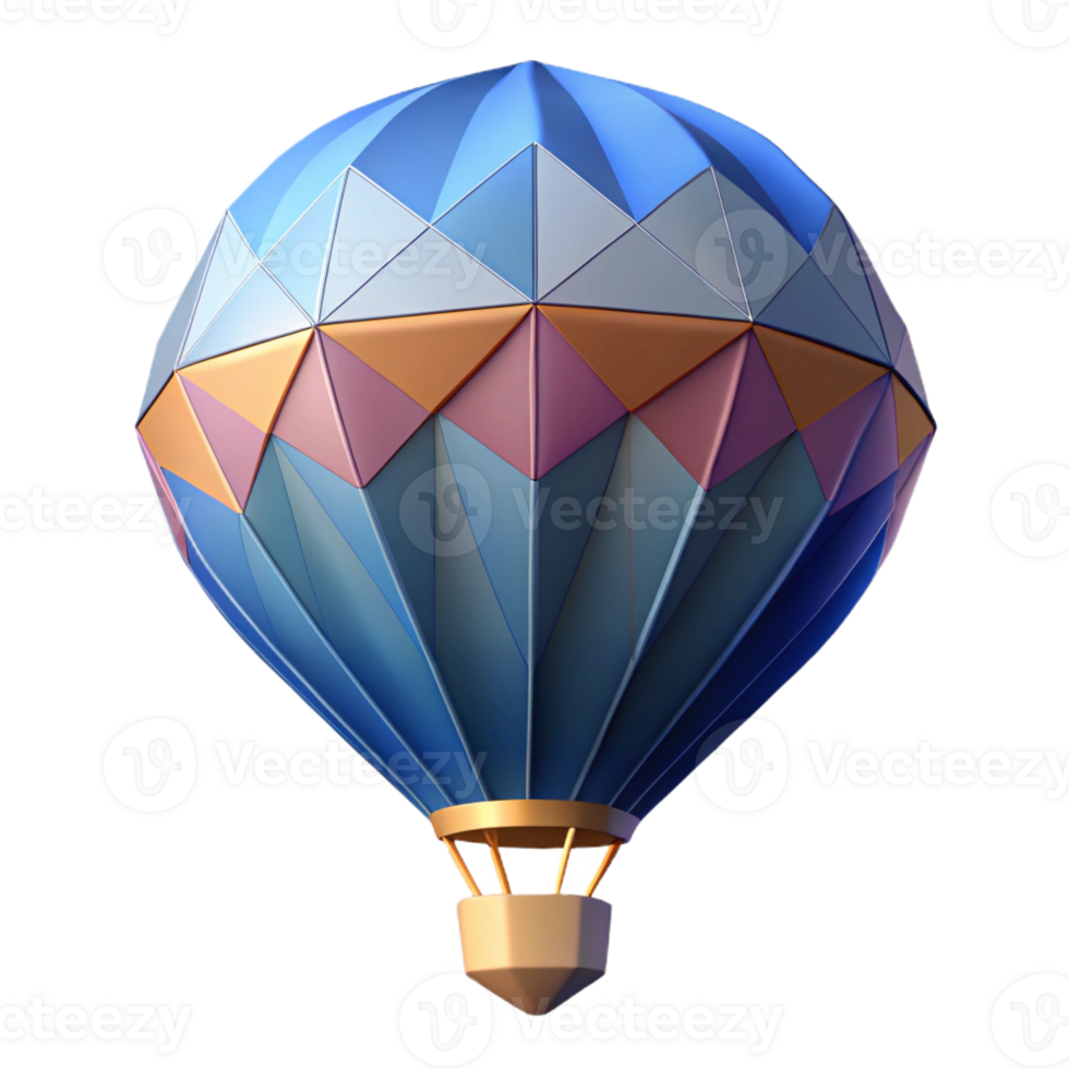 melancholic pristine Geometric silhouette of a hot air balloon. Clean lines, flat color with Scalable Design. authentic png