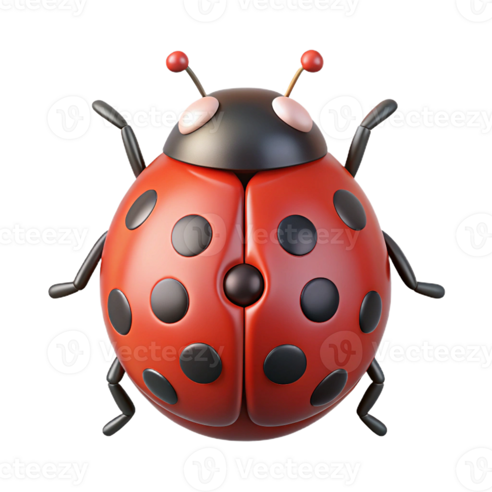 vibrant notable Ladybug with spots and antennae. Clean lines, minimal, with Scalable Design. png