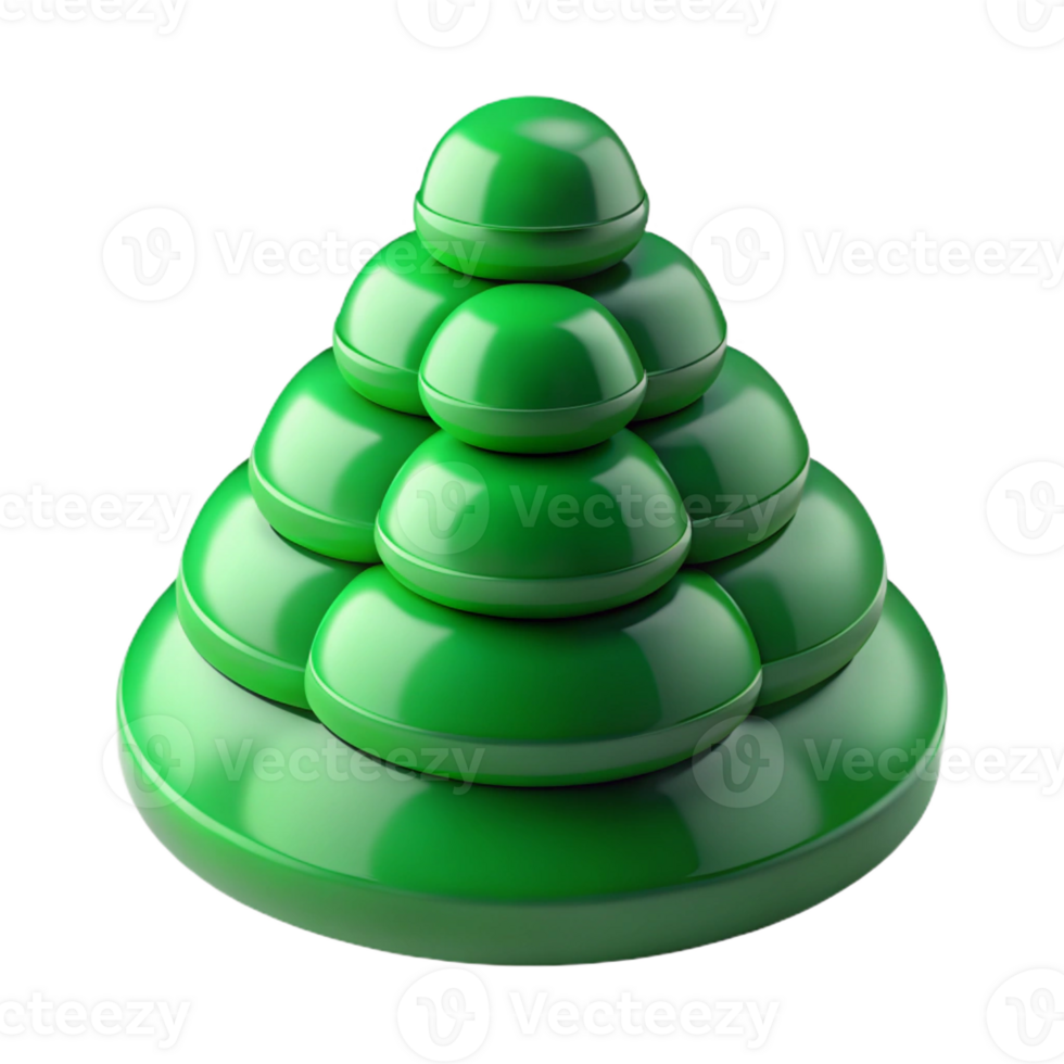 stunning iconic Geometric green circles forming a pyramid. Crisp edges, minimal design with Scalable Design. png