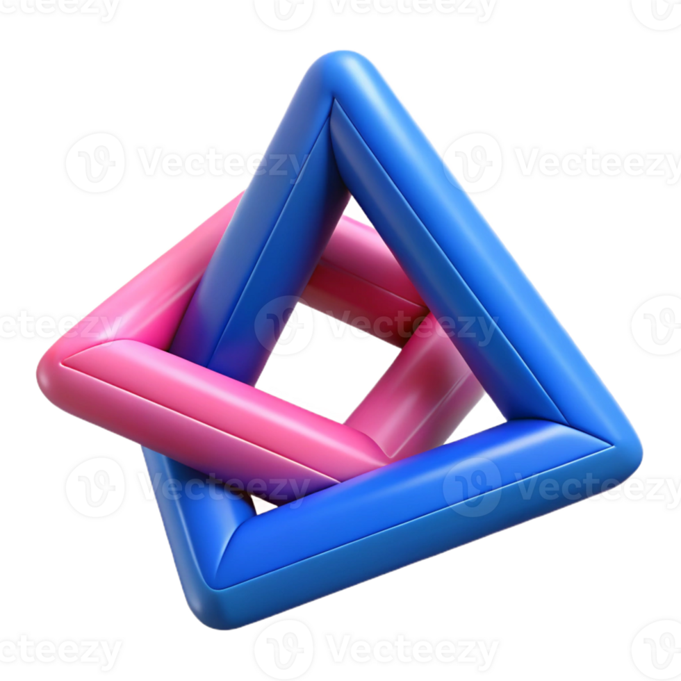 spectacular romantic industrial Intertwined triangles, flat blue and pink. Crisp edges, clean lines. with Scalable Design. refined png