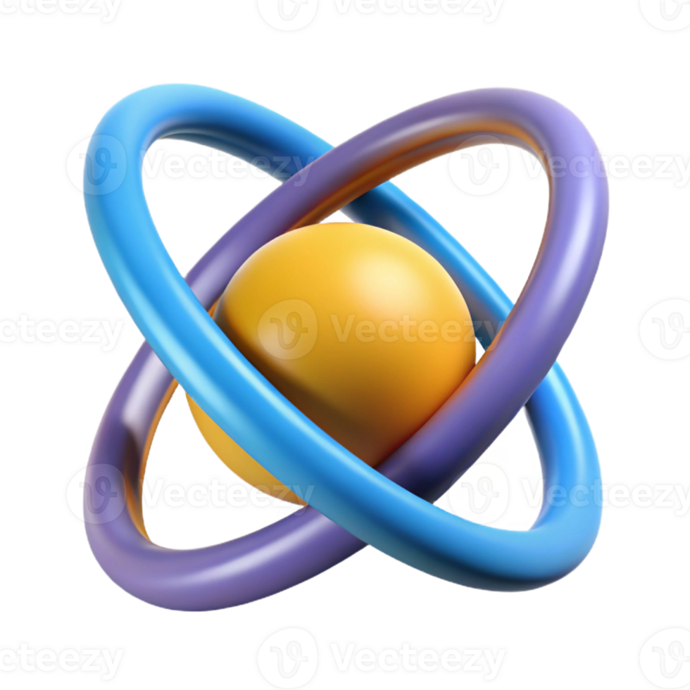 whimsical spectacular Circular ORBIT with intersecting rings. Geometric, flat color with Scalable Design. top-tier png