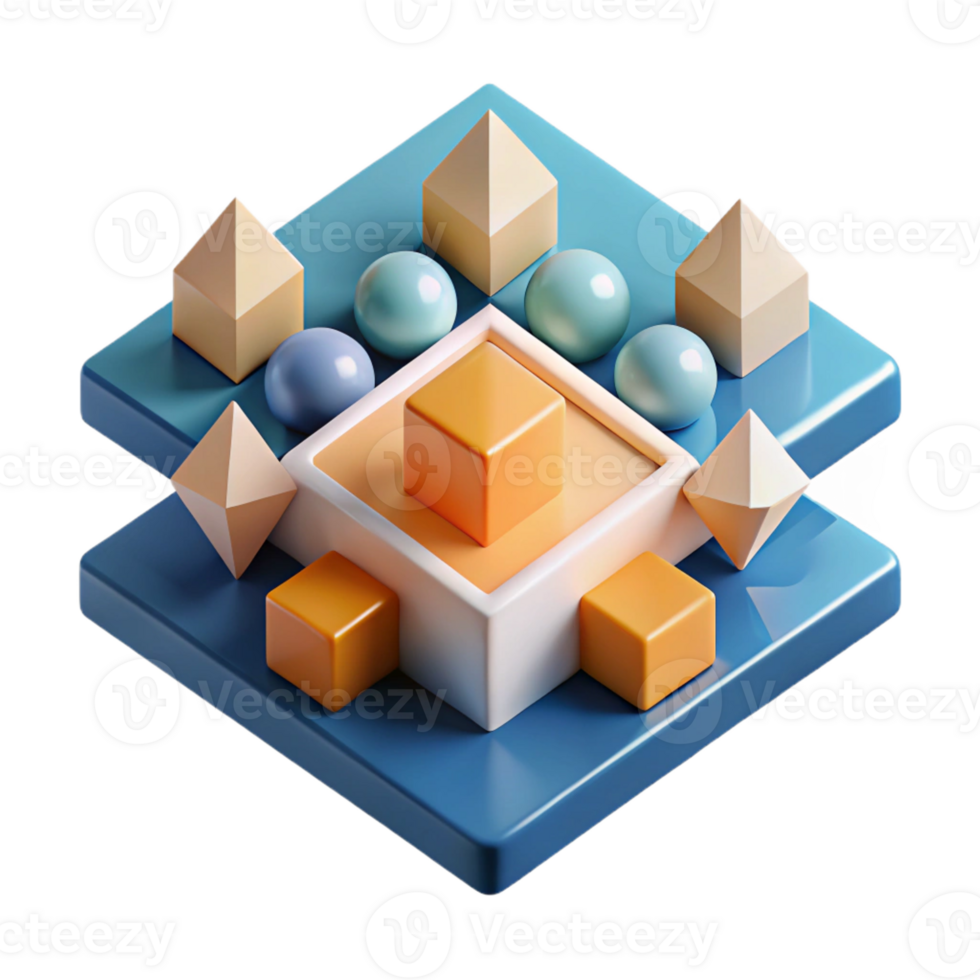 degno di nota tranquillo, calmo nordico astratto composizione di piazze e triangoli. pulito Linee. scalabile design. piatto colore con scalabile design. impeccabile png