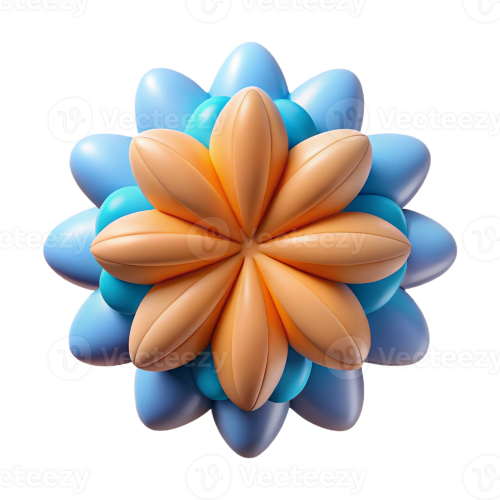 splendid passionate art deco Abstract shape resembling a flower. Flat color. Symmetrical. Clean lines with Scalable Design. expertly shot png