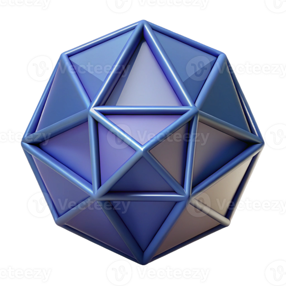 gorgeous remarkable Geometric drawing of an icosahedron. Crisp edges, scalable design png