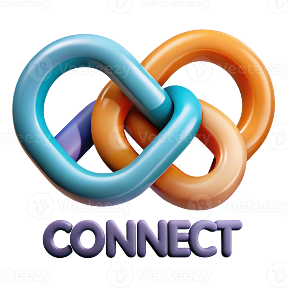 melancholic extraordinary Intertwined CONNECT with linked letters. Crisp edges, minimal style with Scalable Design. authentic png