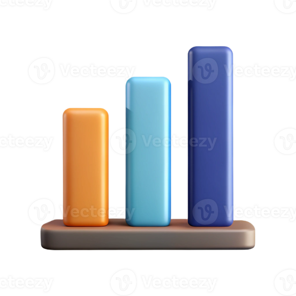 impressive whimsical impressionist Horizontal bar graph with three bars. Single-weight stroke, flat color, minimal with Scalable Design. premium png