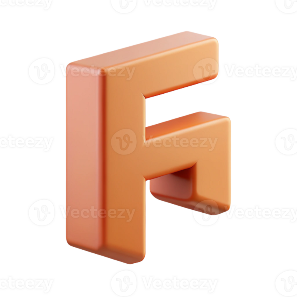 enchanting avant-garde Minimal F with sharp edges. Flat peach with Scalable Design. high resolution png