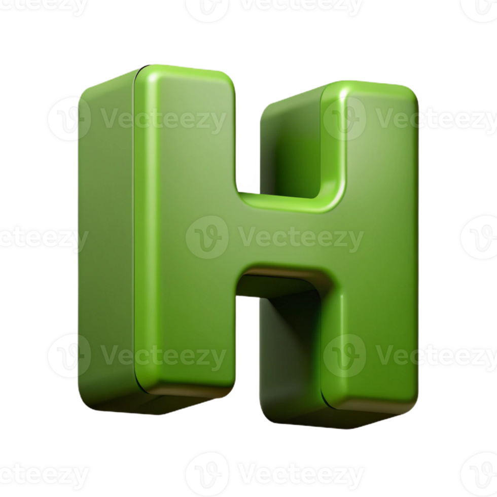 enchanting baroque Crisp edges H in flat olive green. Minimal design with Scalable Design. 8K png