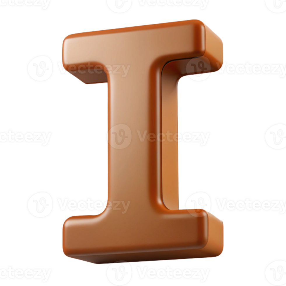 rare retro Minimal lowercase i, single-weight stroke, flat brown with Scalable Design. expertly shot png