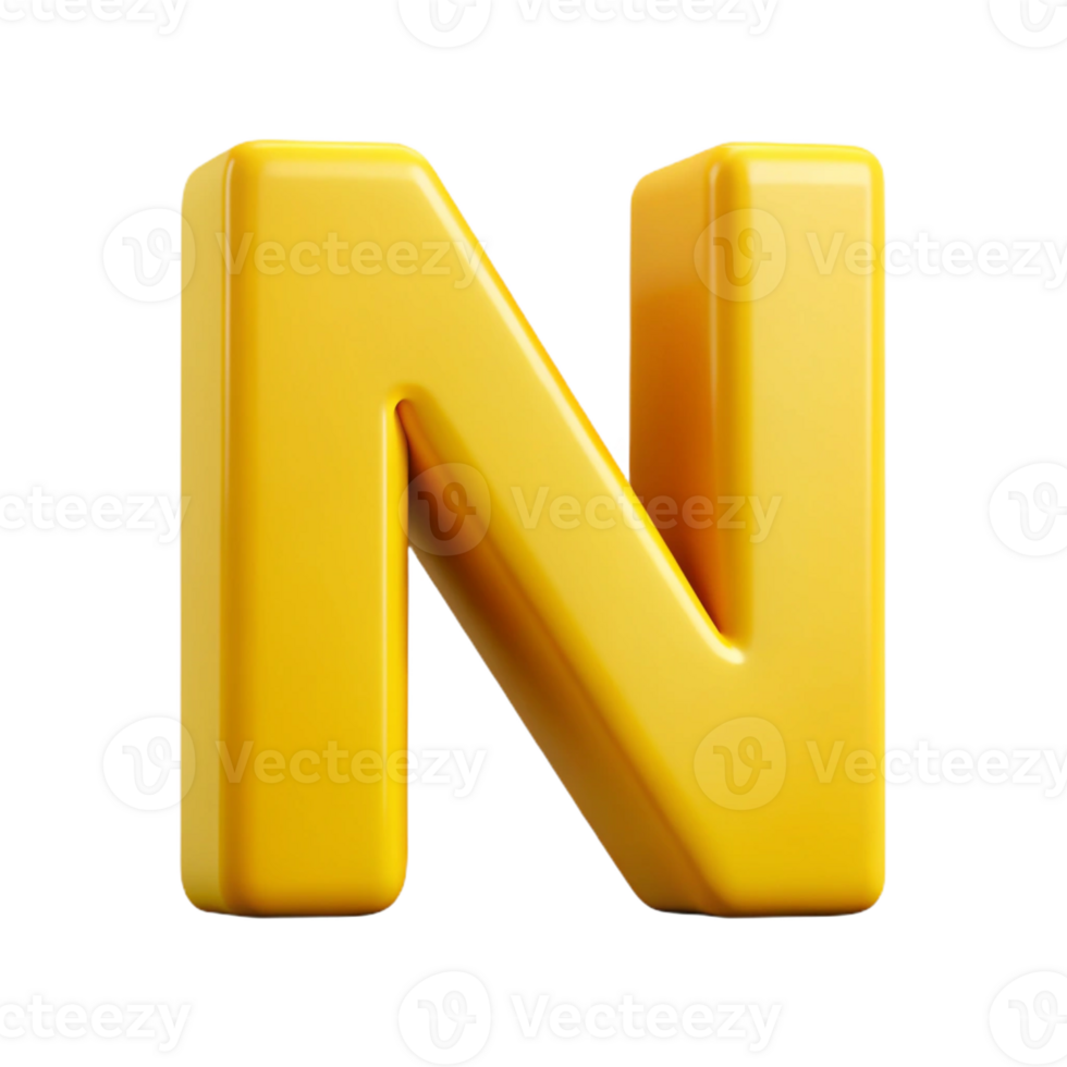 serene inspired Symmetrical N in flat dandelion yellow. Crisp edges with Scalable Design. png