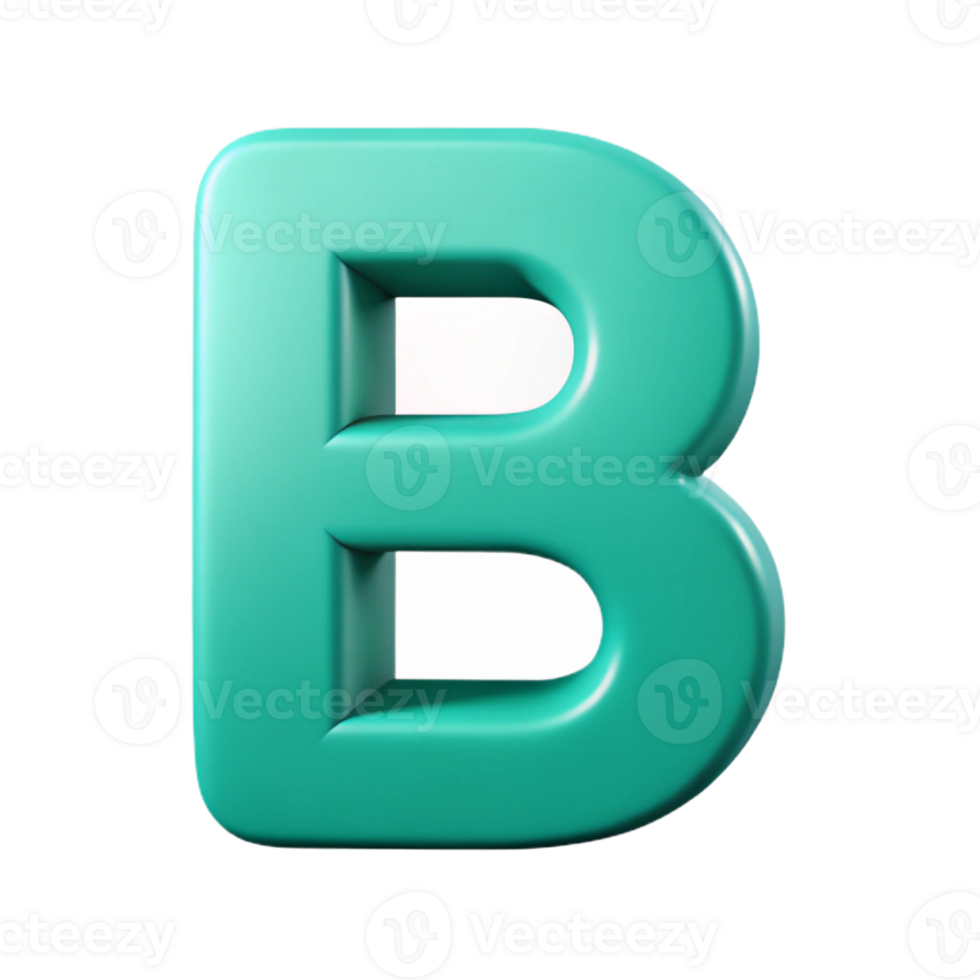 standout modern Flat color, symmetrical B in turquoise. Clean lines, with Scalable Design. precision png