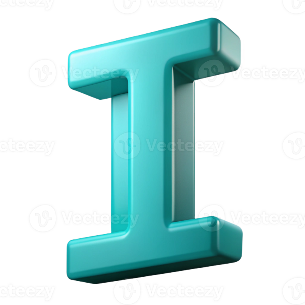 magnificent geometric Clean lines forming a stylized I with flat turquoise fill with Scalable Design. high resolution png