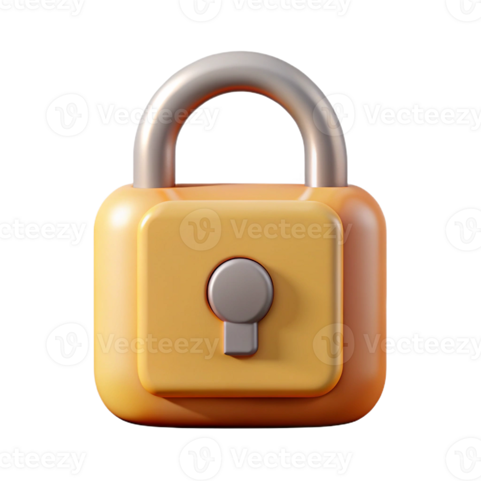 whimsical serene Closed padlock pictogram. Single-weight stroke, symmetrical. Flat color, with Scalable Design. elite png
