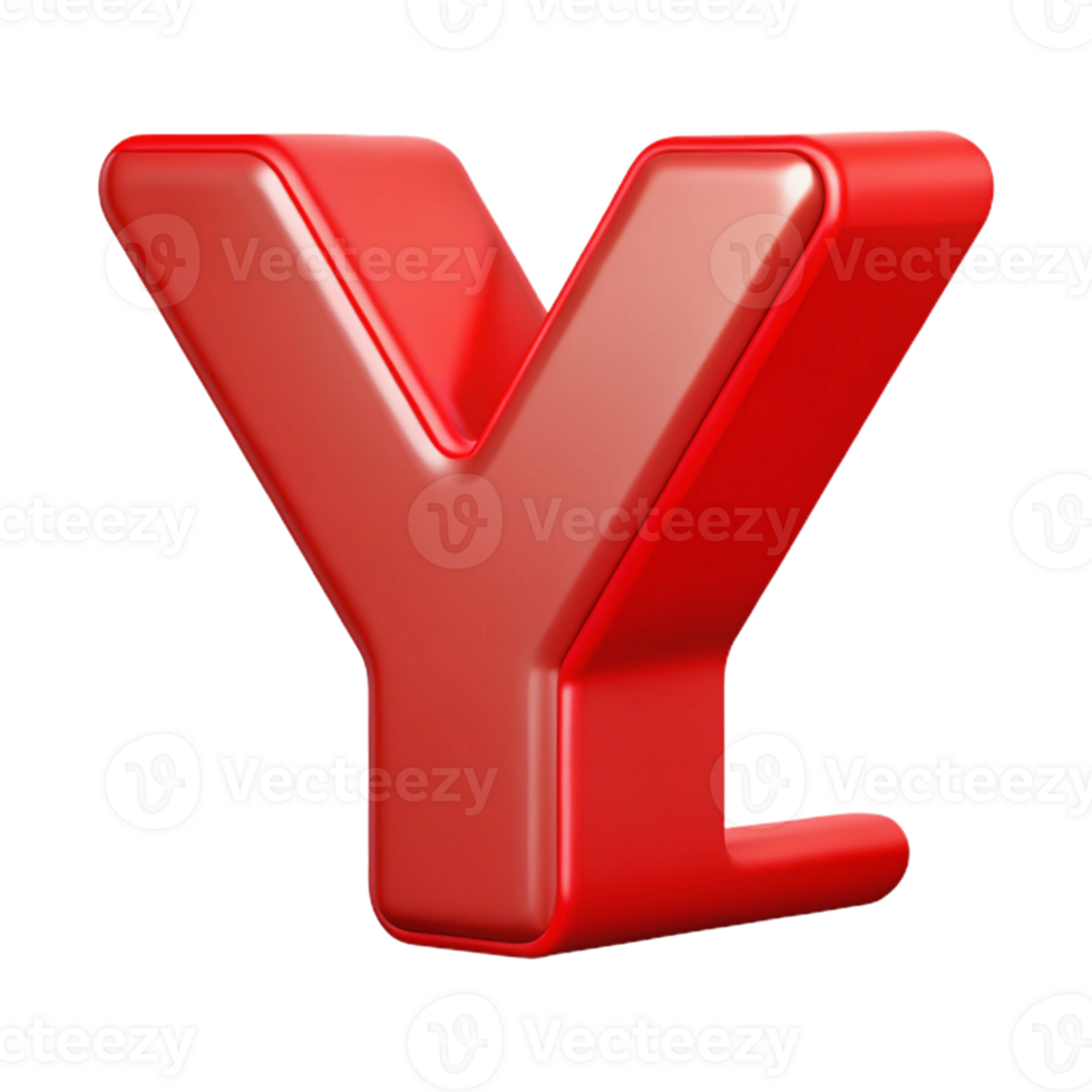 wonderful dynamic industrial Stylized letter Y with clean lines and a flat red color with Scalable Design. expertly shot png