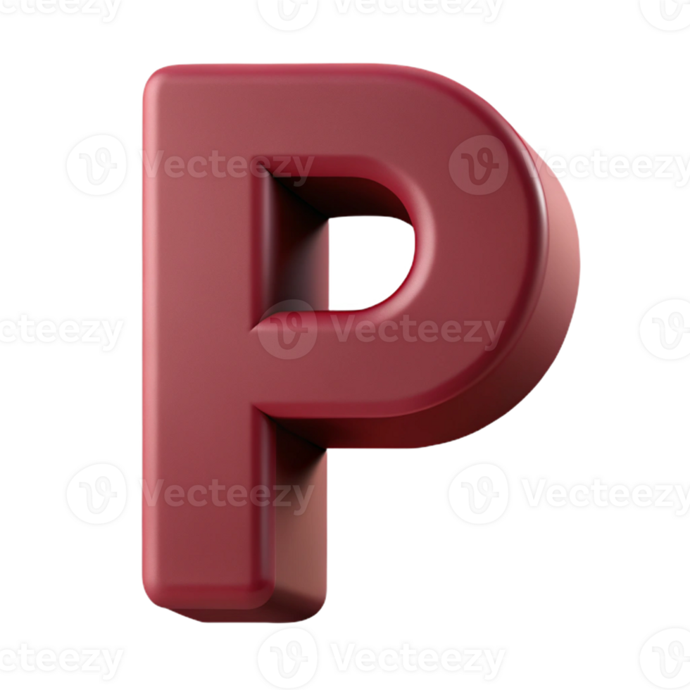 coveted traditional Minimal P in flat burgundy. Clean lines with Scalable Design. crisp png