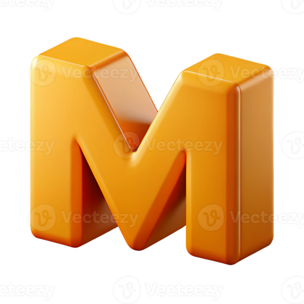 immaculate avant-garde Stylized M with sharp edges, flat orange. Single-weight stroke with Scalable Design. elite png