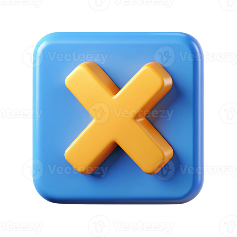 etereo degno di nota X icona dentro un' quadrato. scalabile, peso singolo ictus, minimo design con scalabile design. genuino png