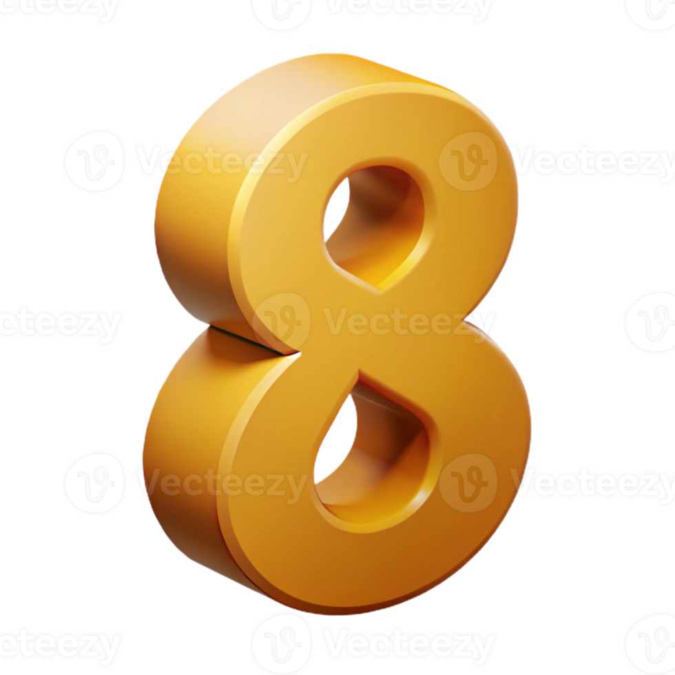dramatic standout Crisp edges defining a geometric number in flat ochre with Scalable Design. png