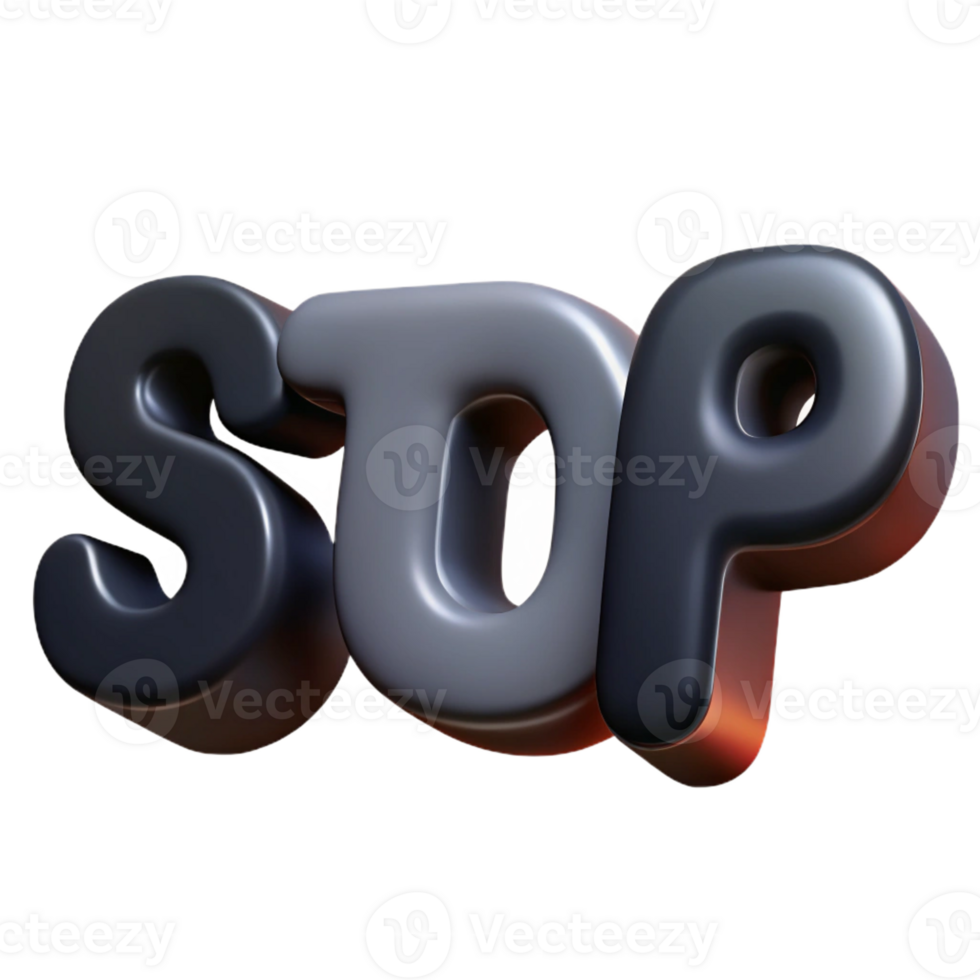 elegant minimalist Minimal STOP in crisp black. Single-weight stroke with Scalable Design. 4K png