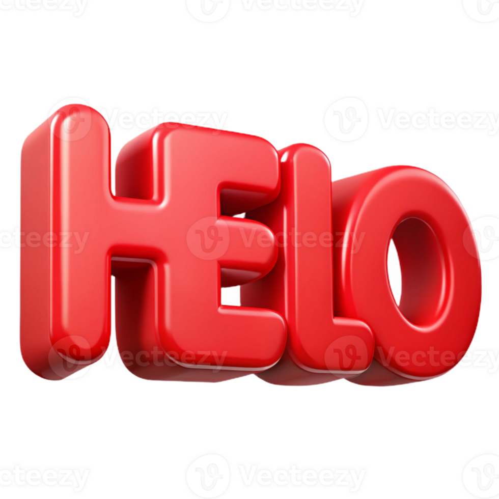 extraordinary retro Bold, sans-serif HELLO in flat red. Clean lines, crisp edges with Scalable Design. 4K png
