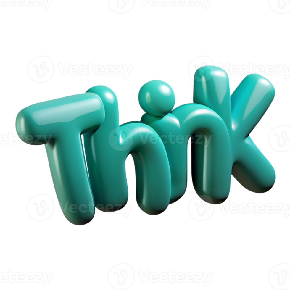 melancholic fascinating Minimal, crisp edges THINK with a flat teal color with Scalable Design. top-tier png