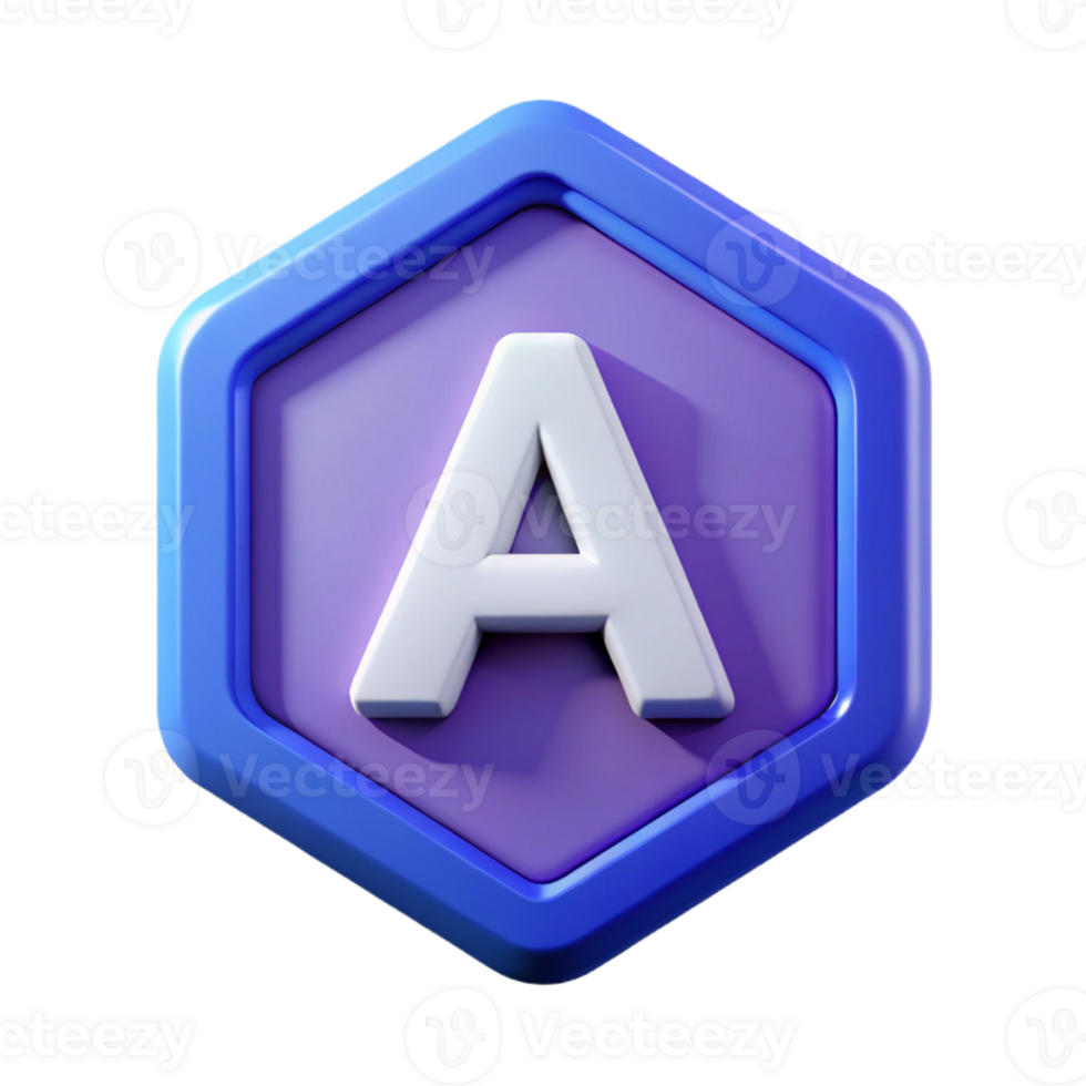pristine dreamy traditional Letter A badge with sharp corners. Flat color, clean lines, minimal design with Scalable Design. authentic png