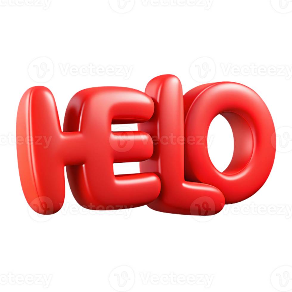 sought-after tropical Bold, sans-serif HELLO with crisp edges and flat red color with Scalable Design. genuine png