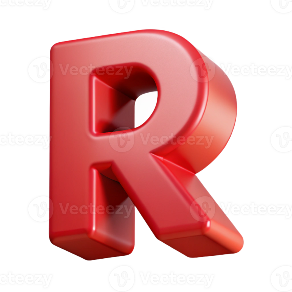 wonderful dreamy rustic Single-weight stroke R with geometric design and flat crimson. with Scalable Design. 4K png