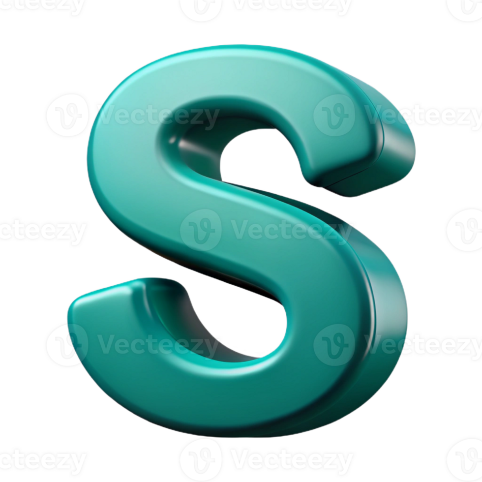 rare renaissance Symmetrical S in flat teal. Clean lines, with Scalable Design. expertly shot png