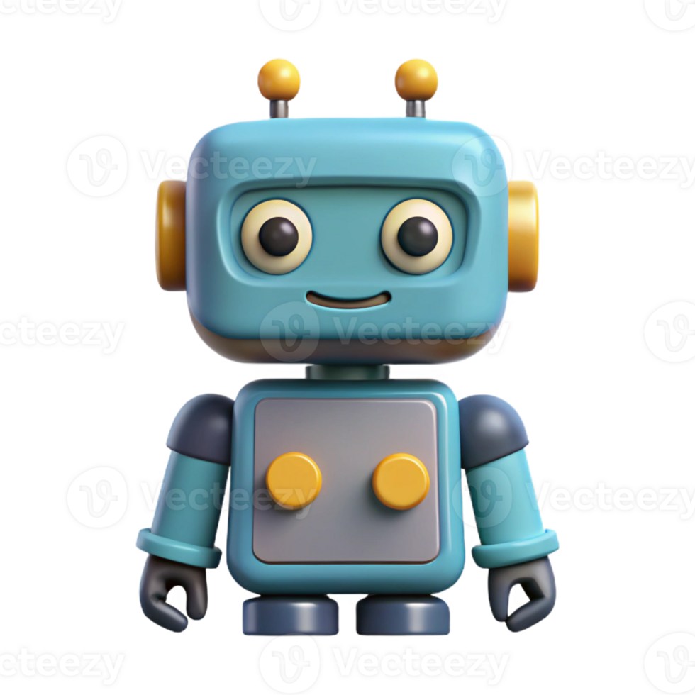 serene dreamy contemporary A stylized robot with square body and circular head. Crisp edges, single-weight stroke. Flat color with Scalable Design. handcrafted png