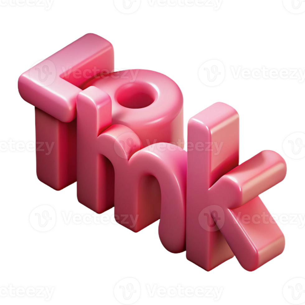 harmonious splendid Geometric, single-weight stroke THINK in pink. Minimal, with Scalable Design. authentic png
