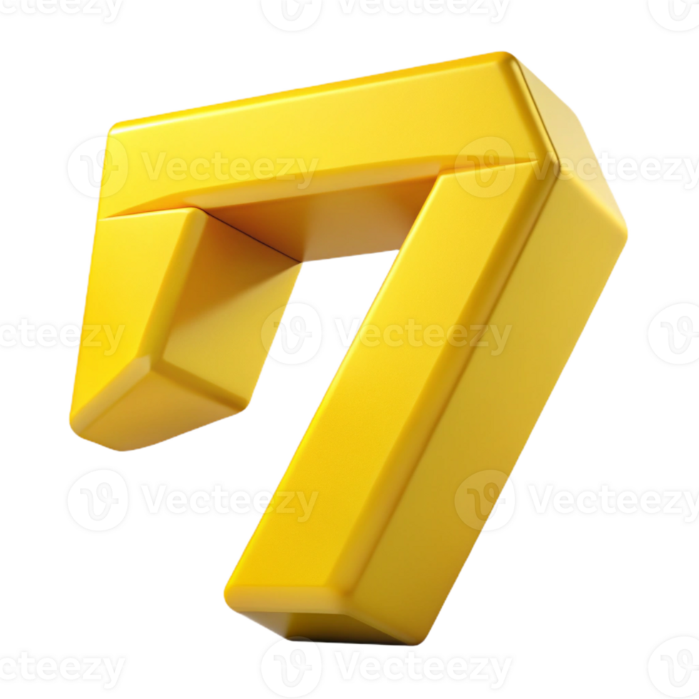 immaculate coastal Crisp edges defining a geometric number in flat yellow with Scalable Design. genuine png