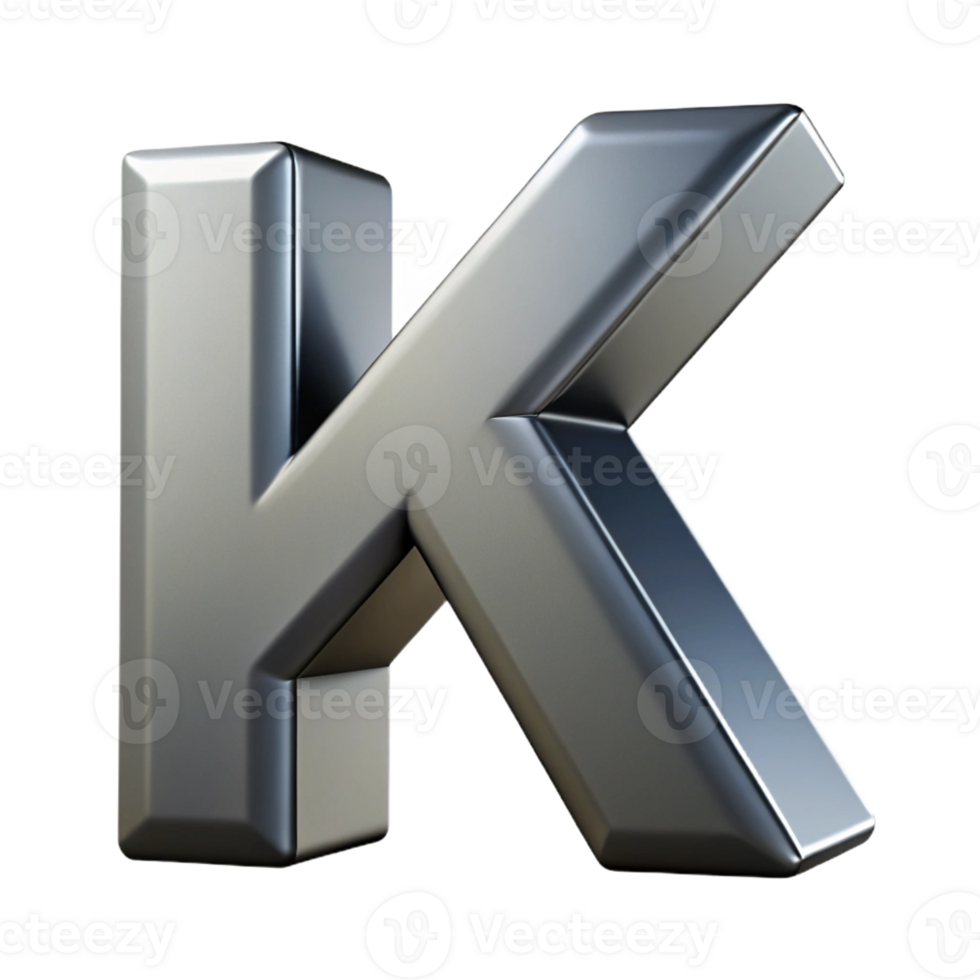 dazzling surreal Bold, geometric K with sharp edges. Flat gray with Scalable Design. premium png