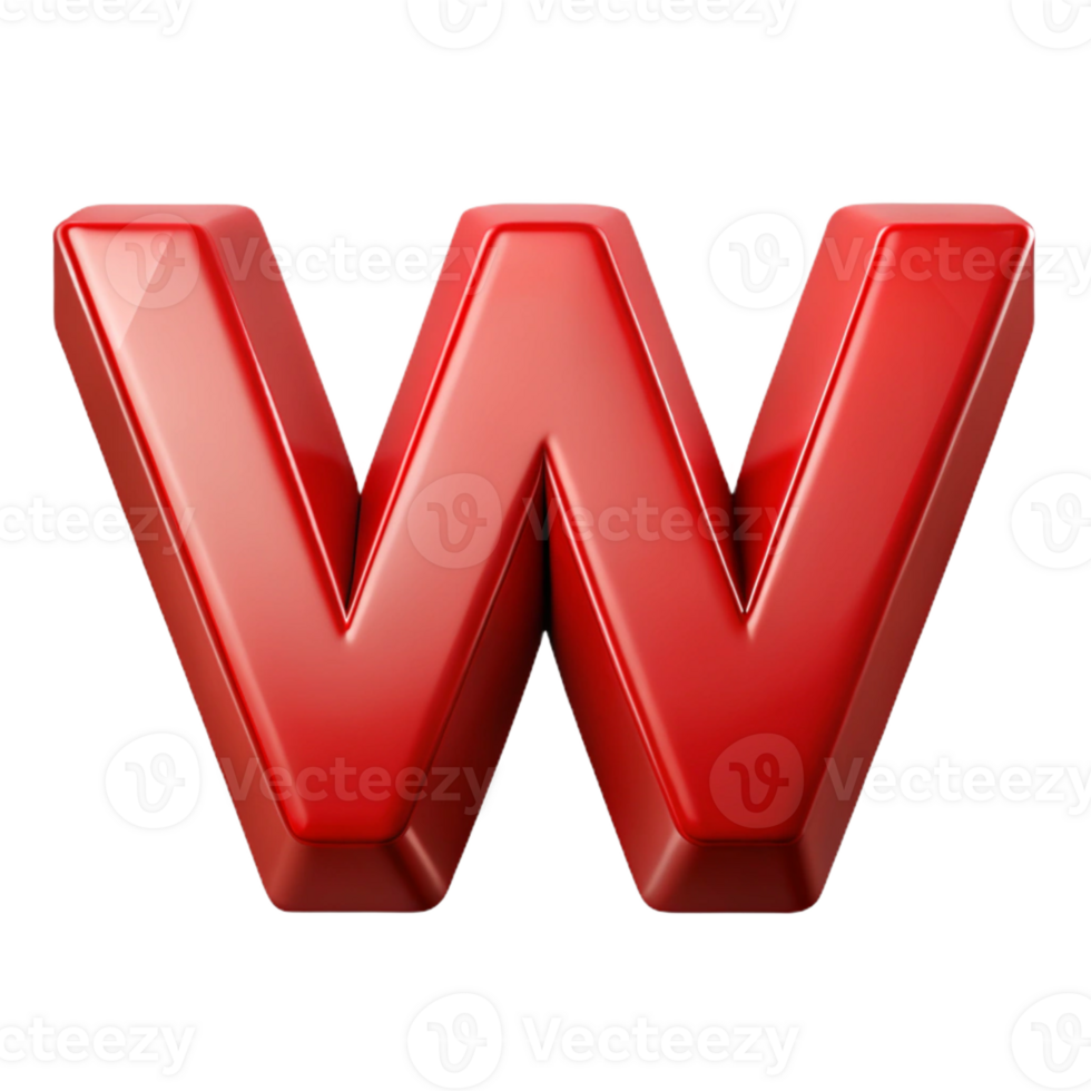 peaceful magnificent Symmetrical W in flat ruby red. Crisp edges with Scalable Design. masterfully captured png
