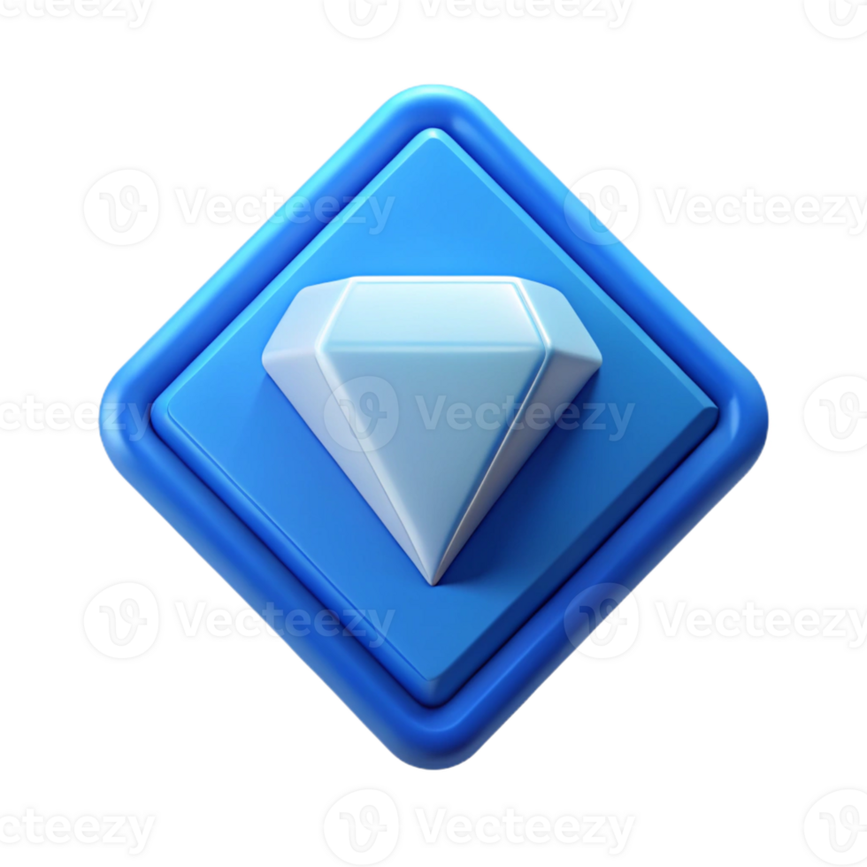 playful vibrant Diamond-shaped badge with crisp edges. Clean lines, scalable, flat color with Scalable Design. 4K png