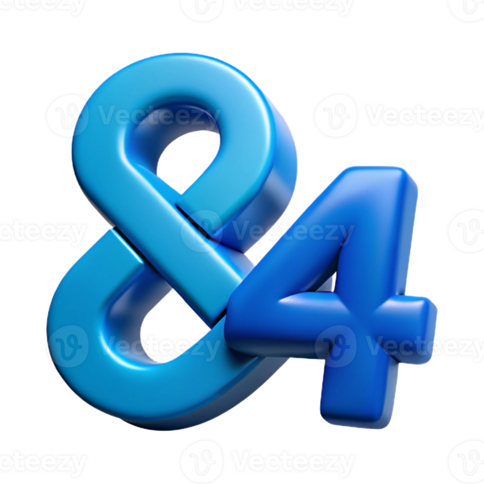 immaculate victorian Geometric ampersand symbol, minimal design, single-weight stroke. Flat blue with Scalable Design. ultra HD png