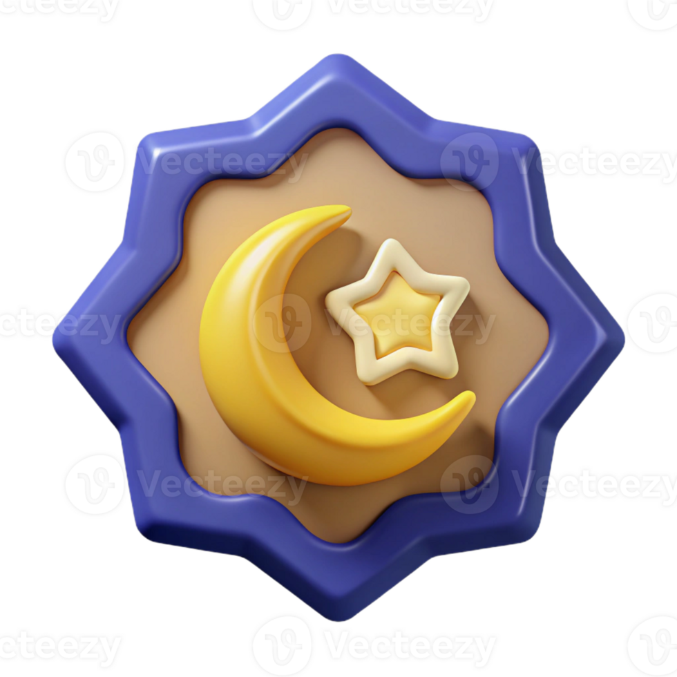 striking bold avant-garde Crescent moon badge with two stars. Scalable, crisp edges, minimal with Scalable Design. 4K png