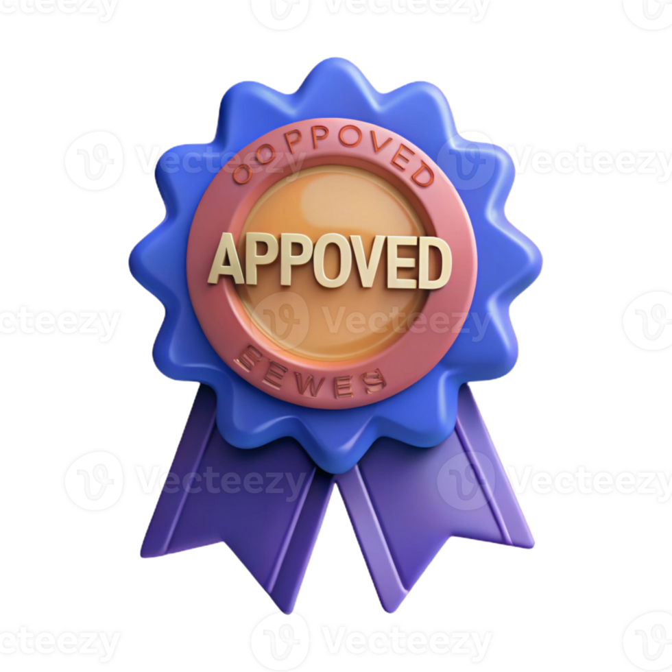 dramatic rare Ribbon badge with the text Approved . Flat color, crisp edges, single-weight stroke with Scalable Design. png