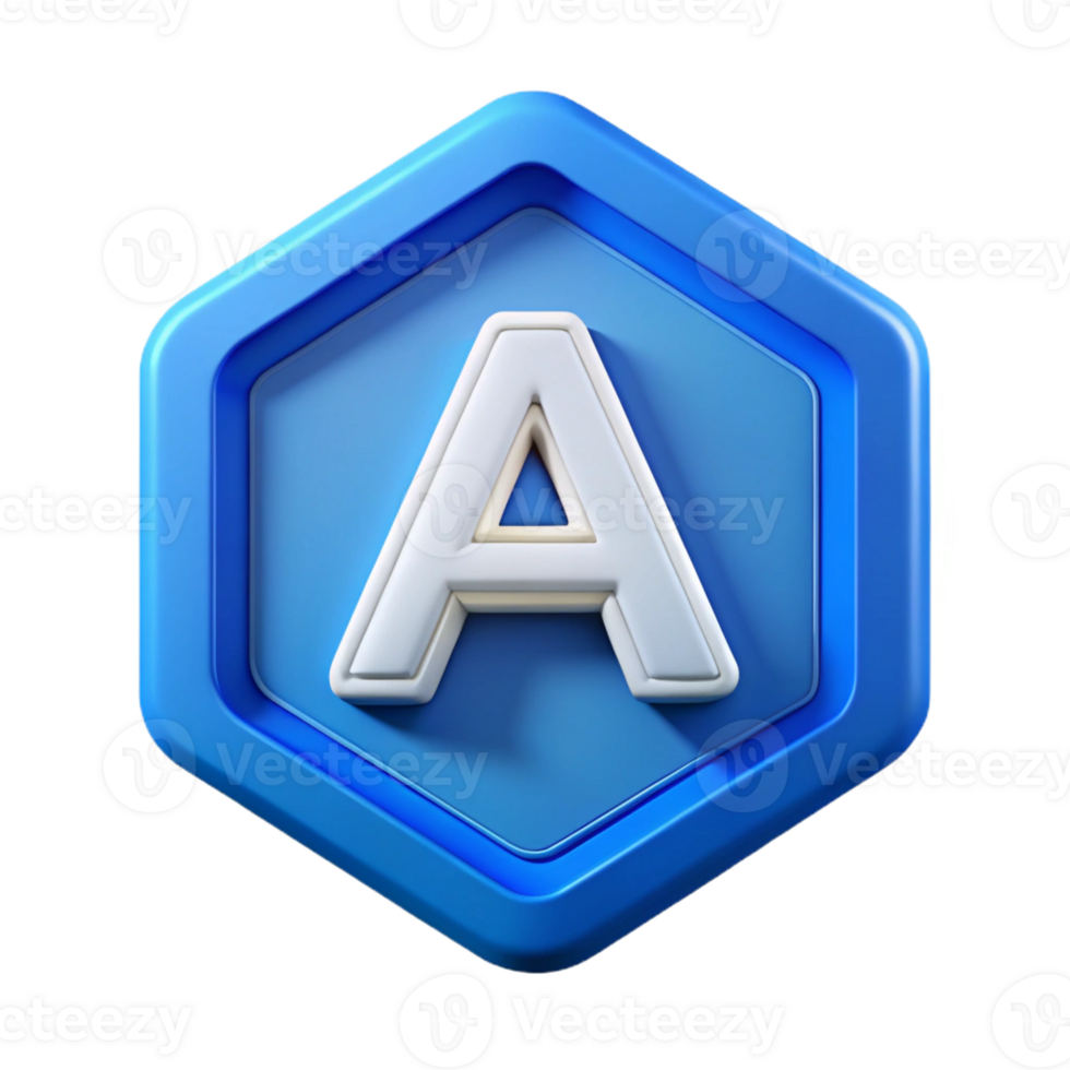 ethereal impressive Letter A badge, bold and simple. Flat color, crisp edges, with Scalable Design. professional png