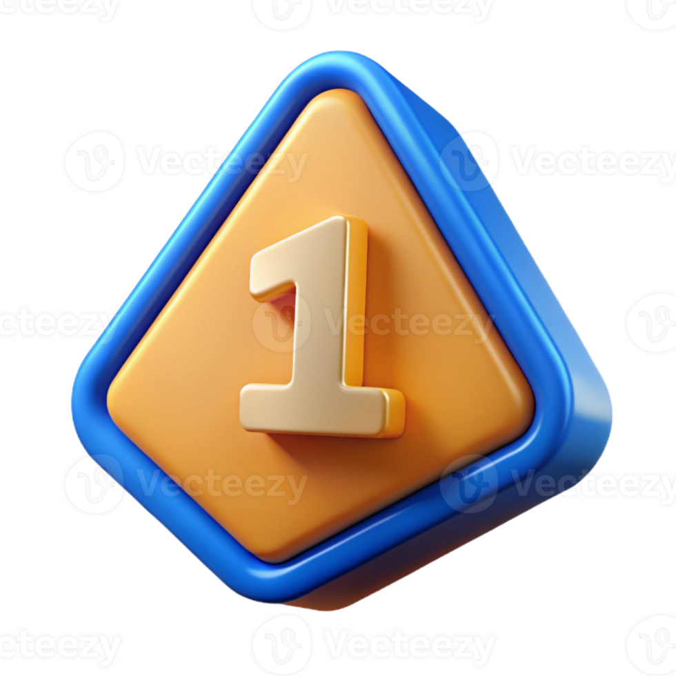 joyful beautiful Triangular badge with a bold number . Scalable, flat color, sharp edges with Scalable Design. precision png