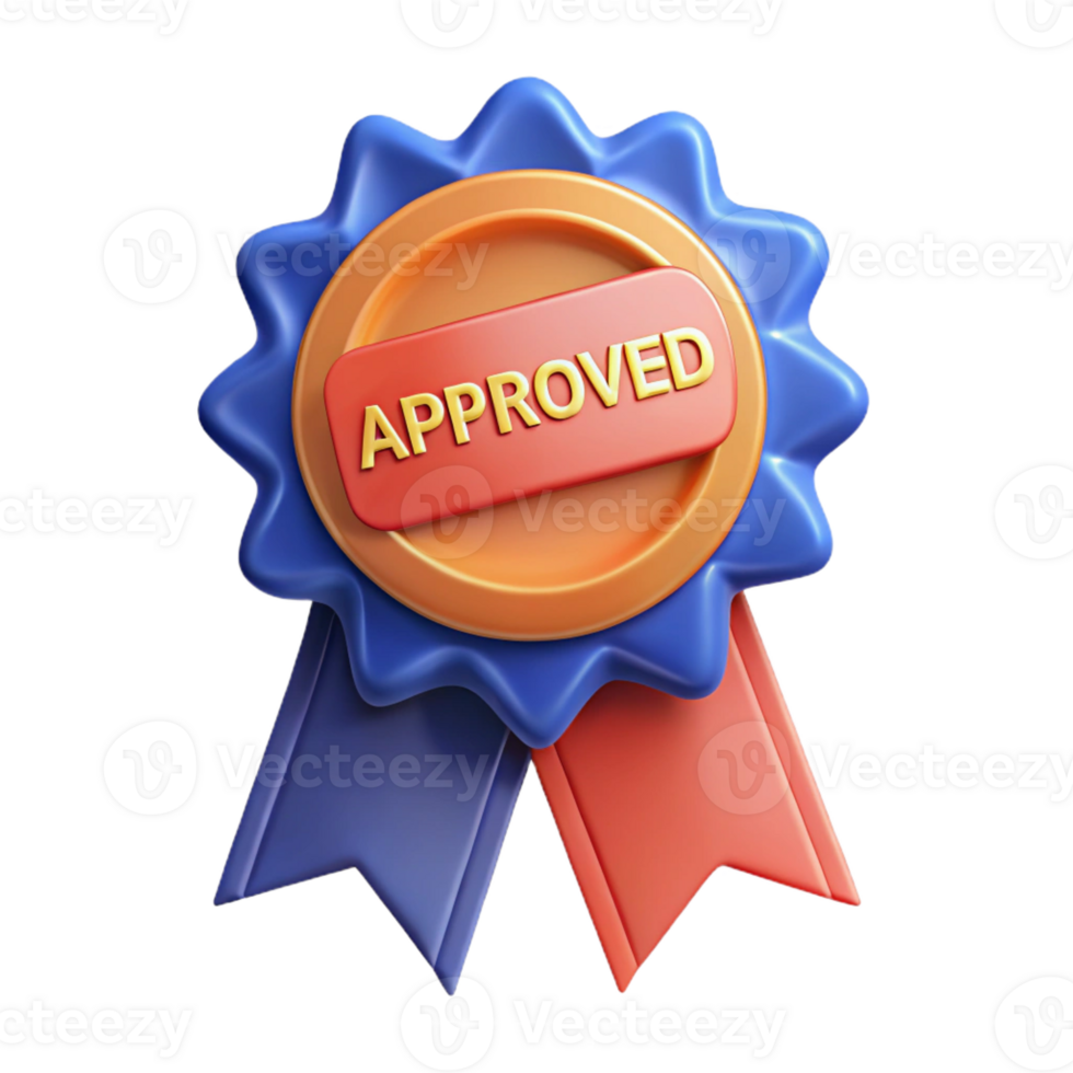 ethereal magnificent Ribbon badge with the text Approved . Flat color, crisp edges, single-weight stroke with Scalable Design. gallery standard png