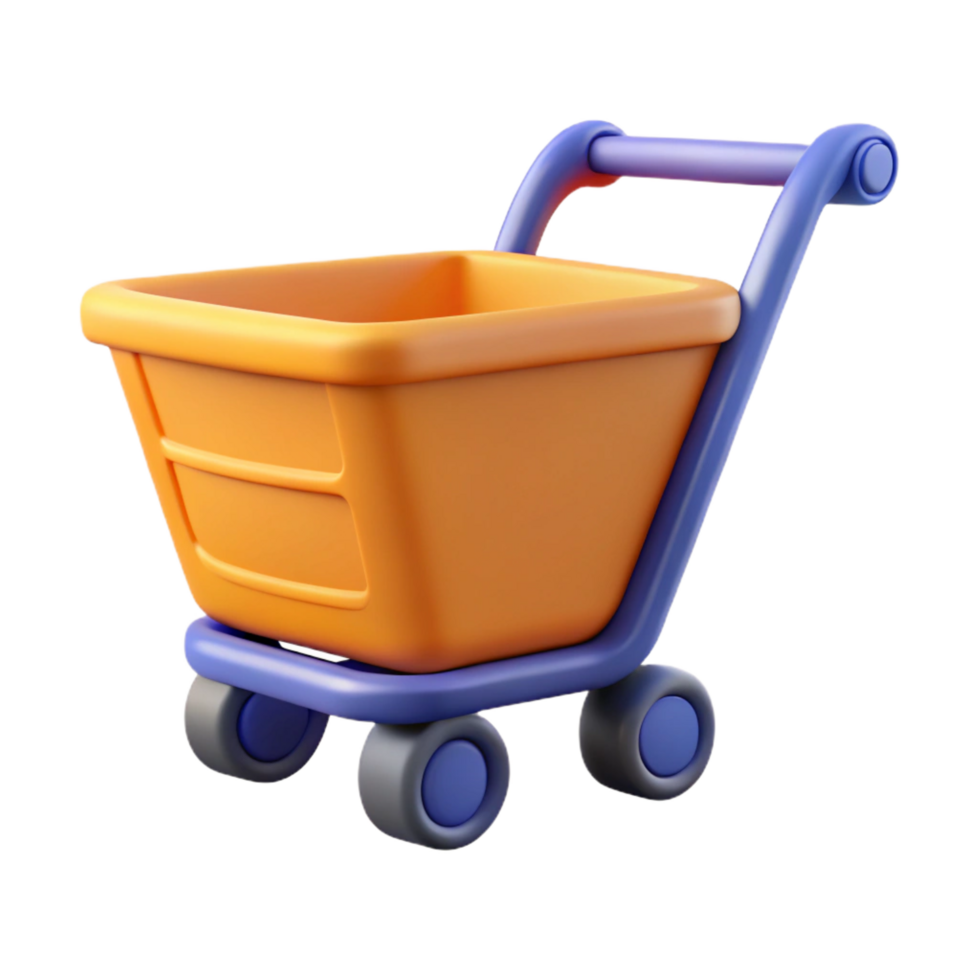 beautiful artistic Clean lines forming a simple shopping cart. Flat color, scalable. Minimal with Scalable Design. top-tier png