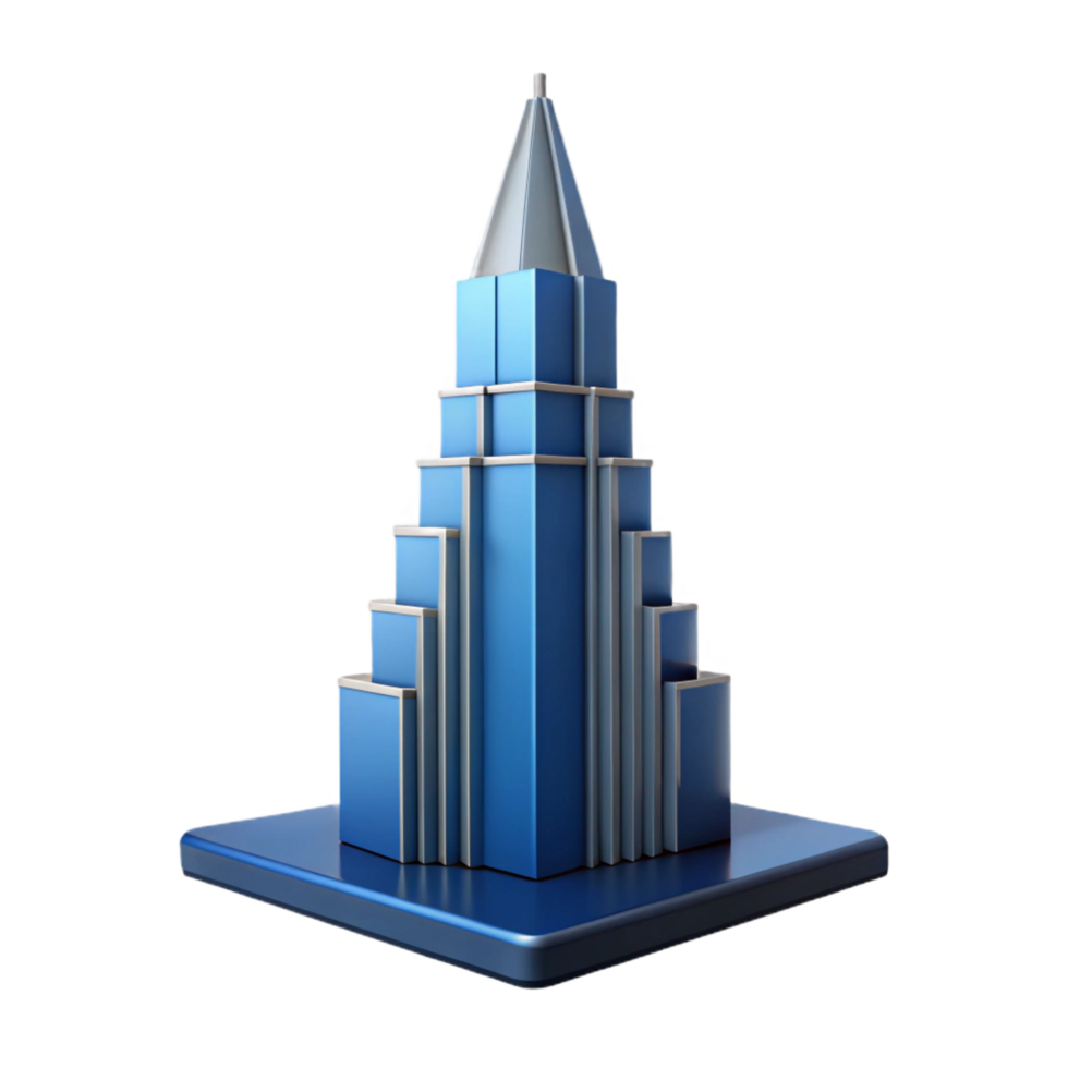 immaculate futuristic Silhouette of a skyscraper. Geometric, flat color, clean lines with Scalable Design. detailed png