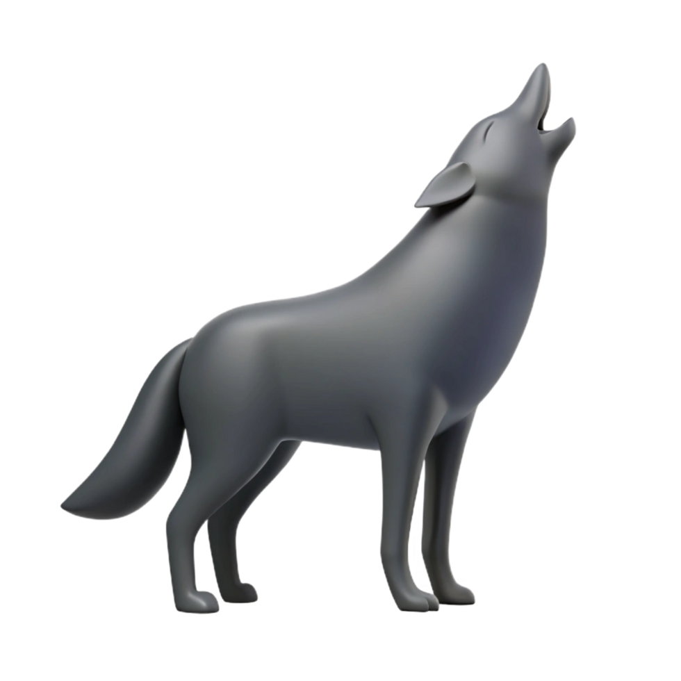 pristine inspired Crisp edges silhouette of a wolf howling. Scalable, minimal design with Scalable Design. png