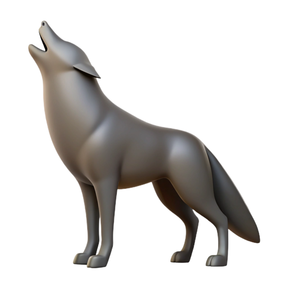 coveted contemporary Crisp edges silhouette of a wolf howling. Scalable, minimal design with Scalable Design. sharp png