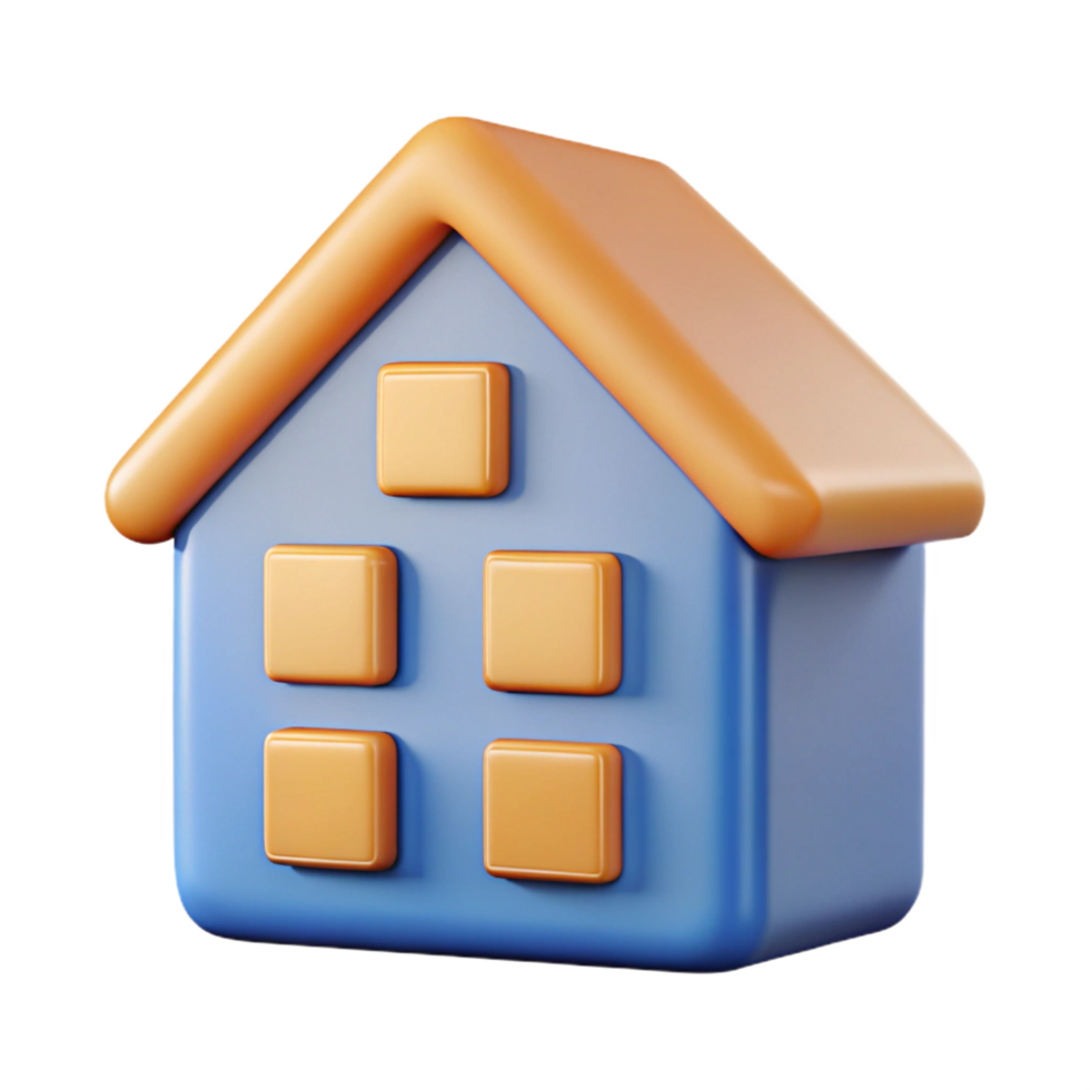 dramatic picturesque House-shaped character with square windows. Crisp edges, flat color, with Scalable Design. luxury png