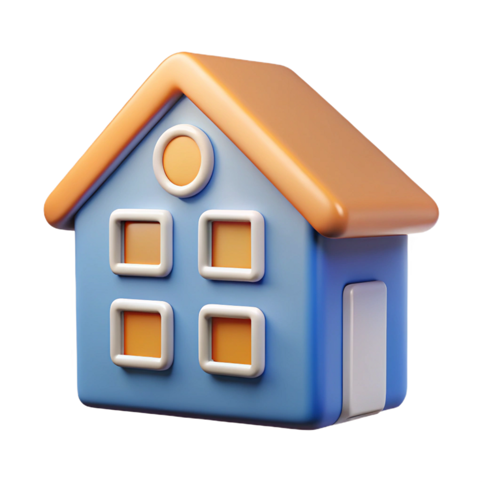 passionate elegant House-shaped character with square windows. Crisp edges, flat color, with Scalable Design. refined png