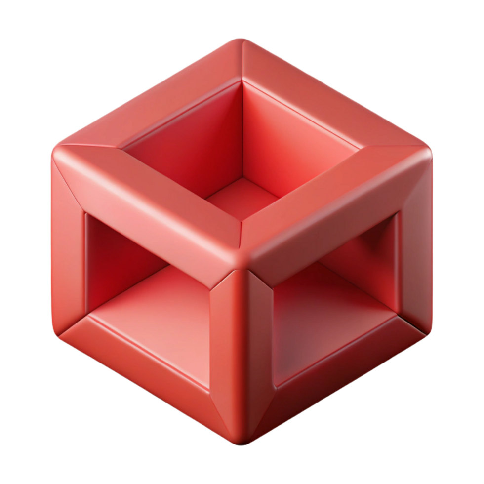 fascinating reflective nordic Geometric silhouette of a cube. Symmetrical, scalable, crisp edges with Scalable Design. original png