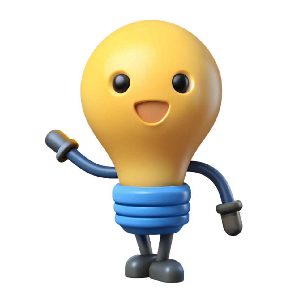 stunning standout Lightbulb character with a simple filament. Clean lines, scalable, flat color with Scalable Design. png